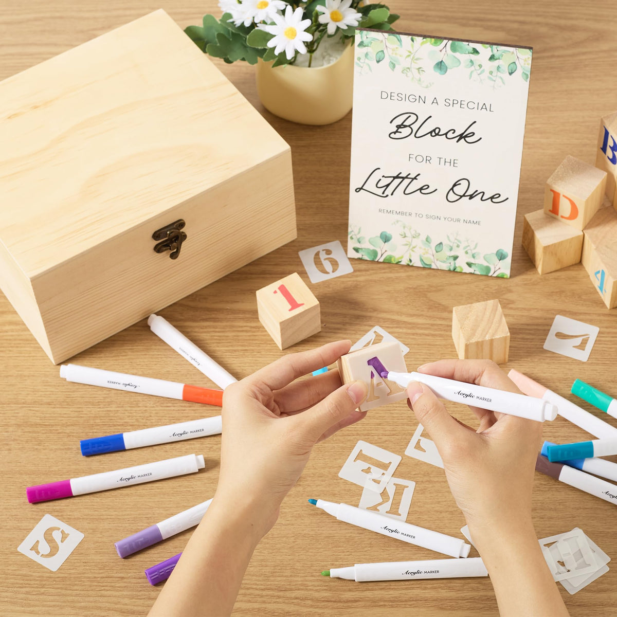 Geeday blank wooden blocks ready to decorate at home