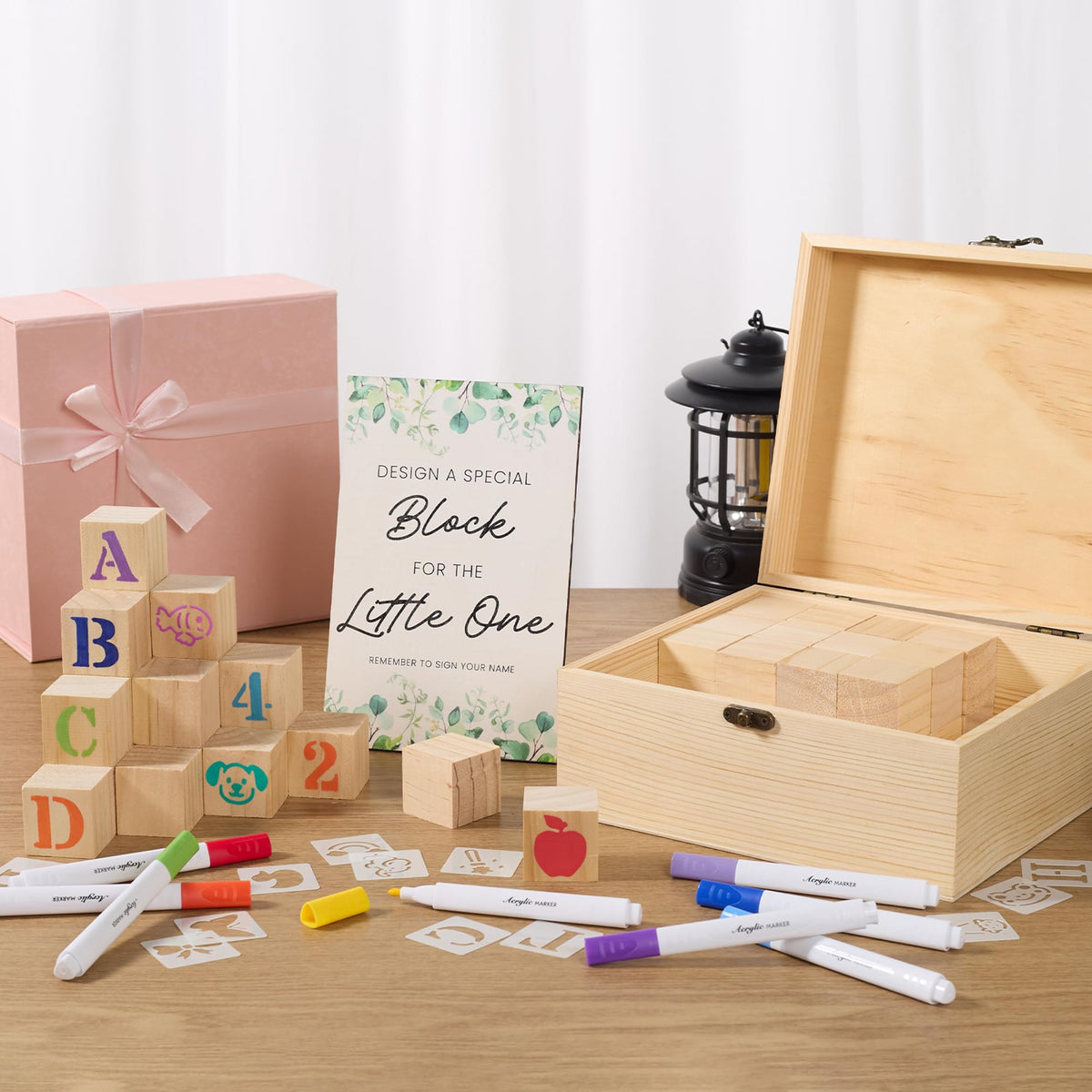 Geeday blocks on a table for decorative display