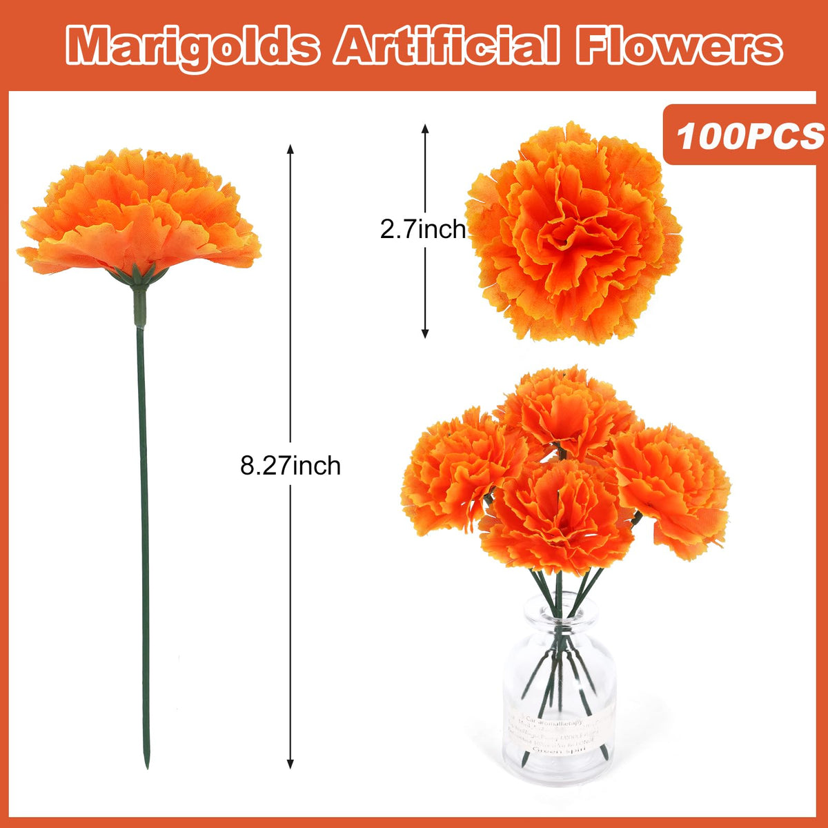 Geegoods artificial marigold UV outdoor ready for year-round use.