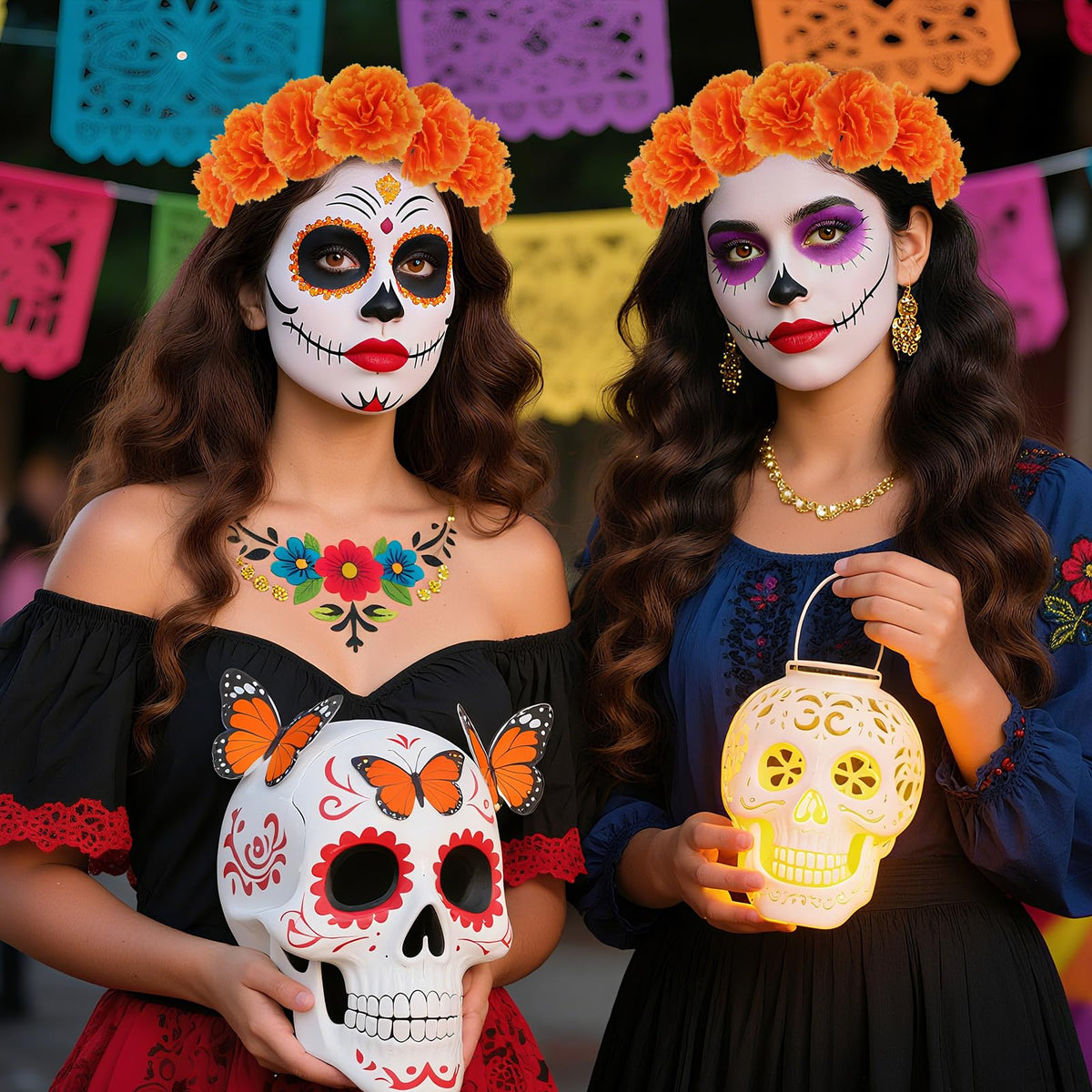 Geegoods cempasuchil altar setup showing authentic Día de los Muertos decor.