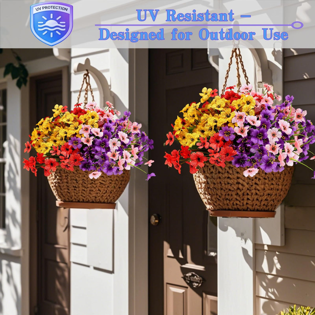 Geegoods UV-resistant outdoor mums stay bright year-round without watering.