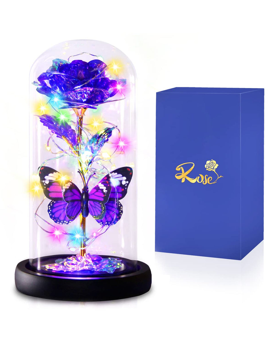 Gee Hut Forever Rose in a glass dome provides timeless keepsake display.