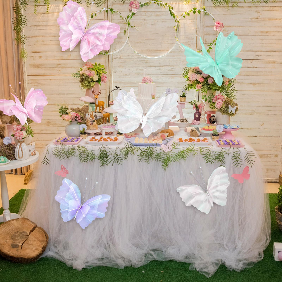 Geelin 3D silk butterfly wings appear layered and lifelike