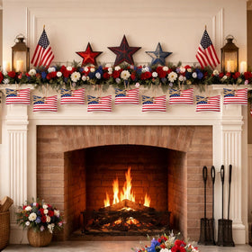 Geelin  USA flag ornament with vibrant red white blue tones.