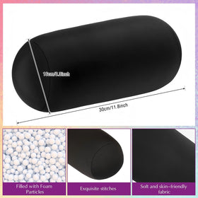 Geelin bead roll pillow black side provides cozy neck relief at home