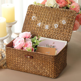 Geelin card box with CARDS flag offers ready storage for guests' messages.