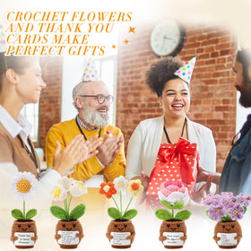 Geelin crochet-forget-me-not pot adds delicate charm to home or office
