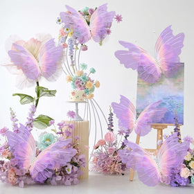 Geelin giant pink-purple gradient butterfly, 19.69 inches, adds whimsical elegance to events.
