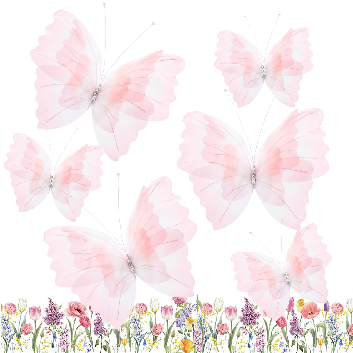 Geelin gradient pink small butterfly 11 inch display for photo backdrops