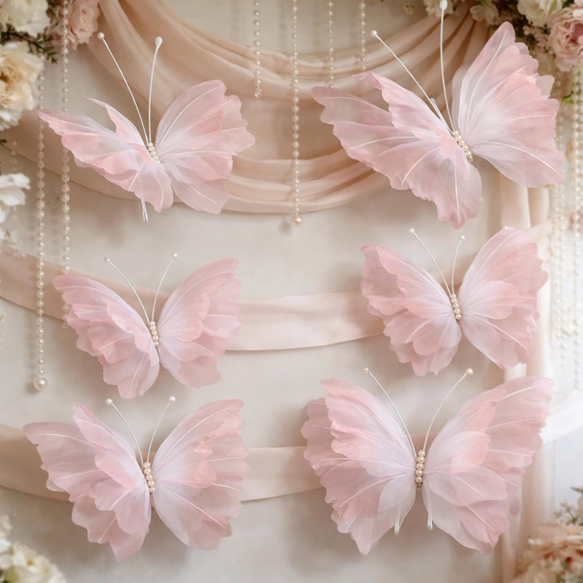 Geelin gradient pink giant butterfly close up for wall display