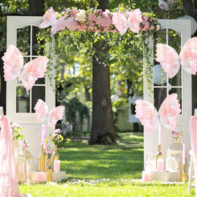 Geelin gradient pink giant butterfly 50 cm decor for wedding backdrop