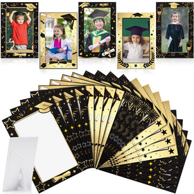 Geelin graduation frames in black and gold showcase 4x6 photos beautifully