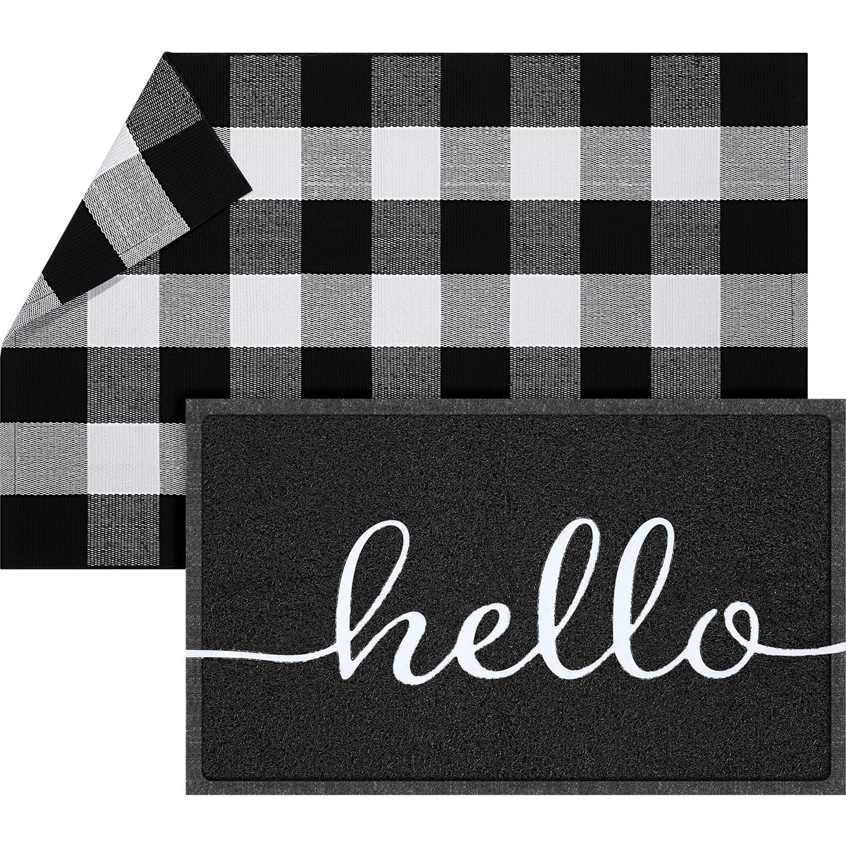 Geelin hello doormat greets guests at the entry with inviting charm