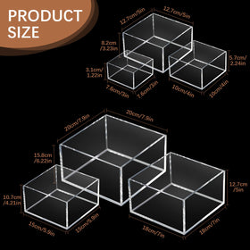Geelin hollow open-bottom design display boxes showing open interior access.