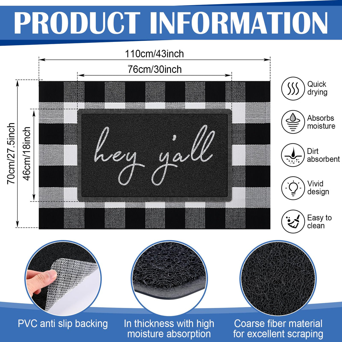 Geelin layered entrance mat combo—versatile doormat and rug for multiple doors.