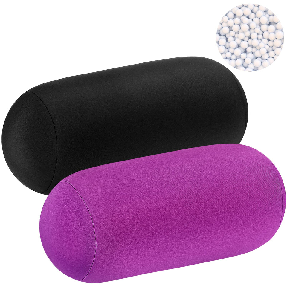 Geelin microbead roll pillow in violet provides neck support during travel
