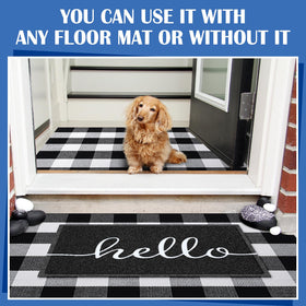 Geelin non-slip rubber backing keeps the hello mat in place
