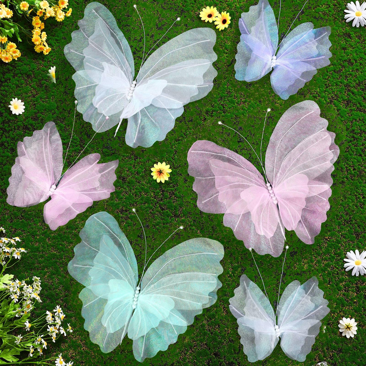Geelin pastel gauze butterflies add elegant wedding decor with a lightweight look