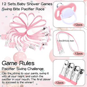 Geelin pink bear pacifiers for stylish gender reveal party.