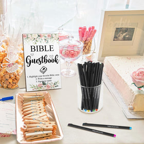 Geelin table sign with clear guidance text for guests.