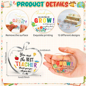 Geelin 12-pack apple acrylic plaques for women teachers with vibrant designs