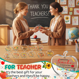 Geelin teacher desk paperweight in apple acrylic, compact and lightweight