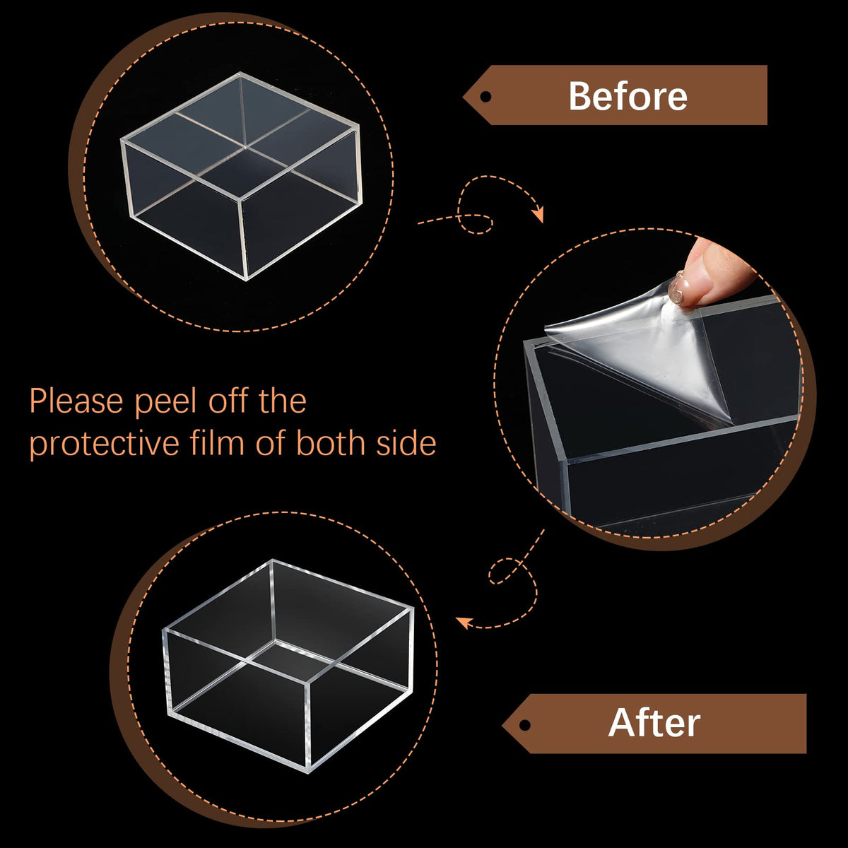 Geelin thick crystal-clear acrylic material offering durable, premium display quality.