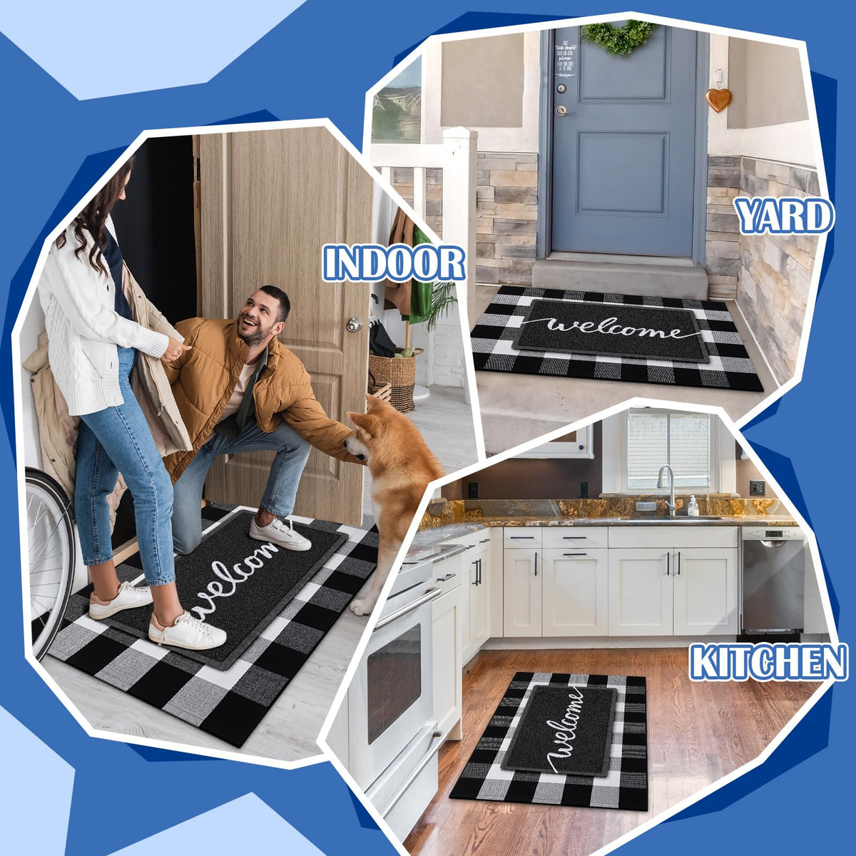 Geelin warm decorative entrance mat enhances curb appeal and hospitality at home.