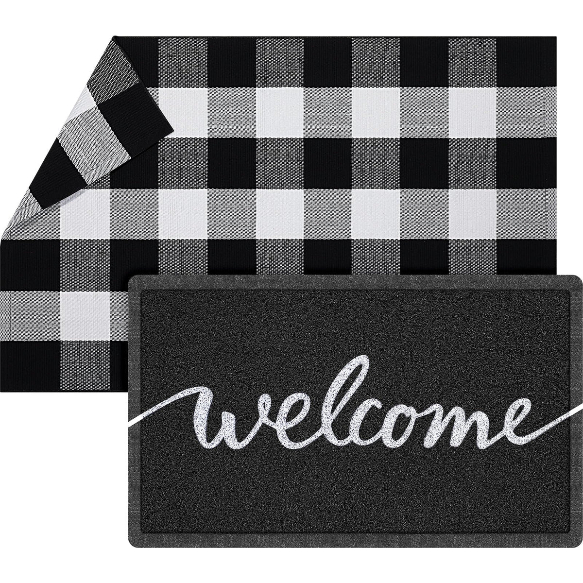 Geelin welcome doormat at the front door, inviting entry and easy cleaning.