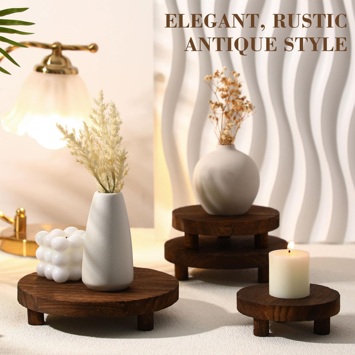 Geetery wooden riser 7-inch pedestal creates varied display levels