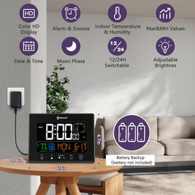 Geevon clock with five-level brightness for day and night readability.