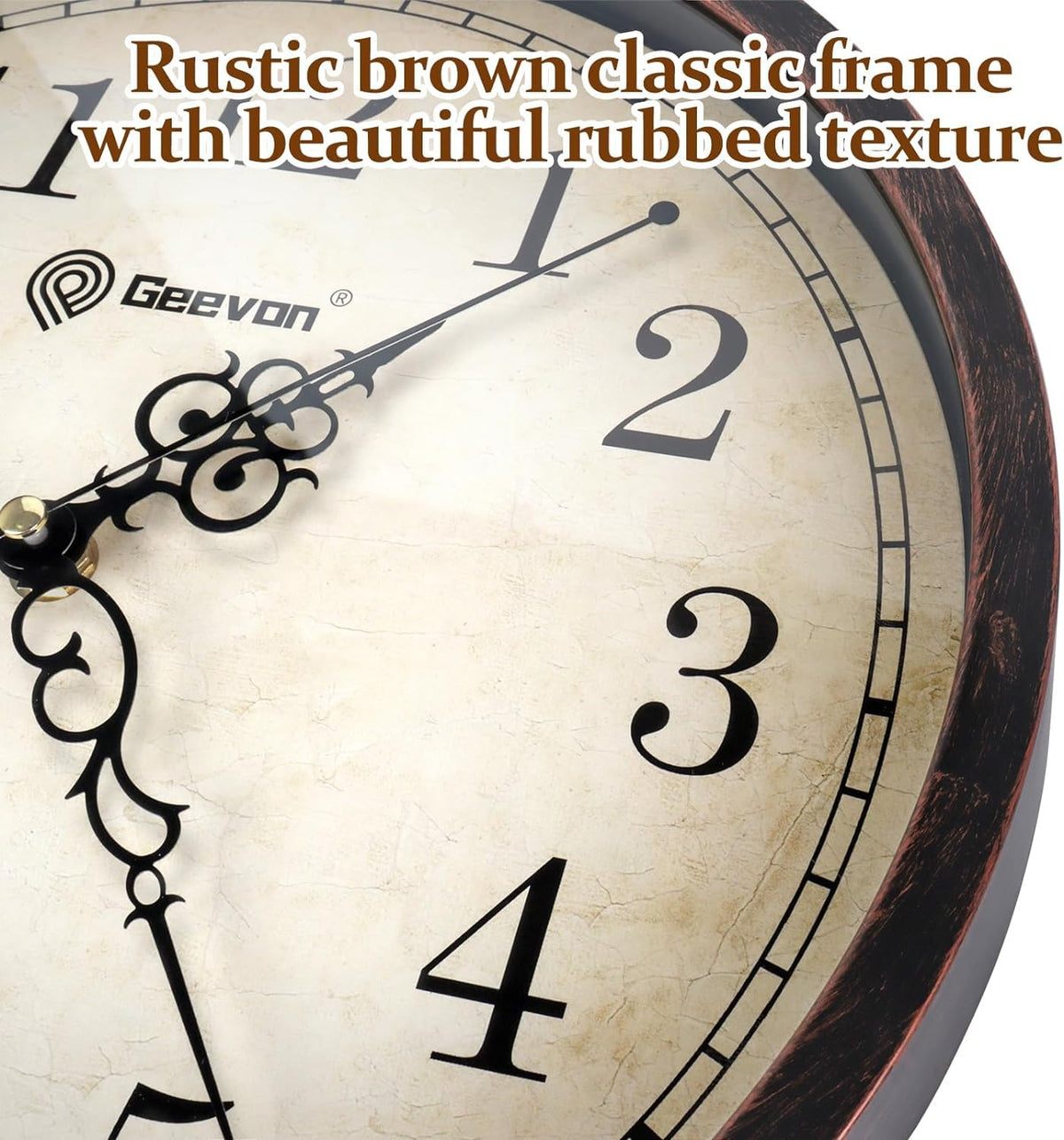 Geevon rustic frame close-up emphasizing warm vintage finish and texture.