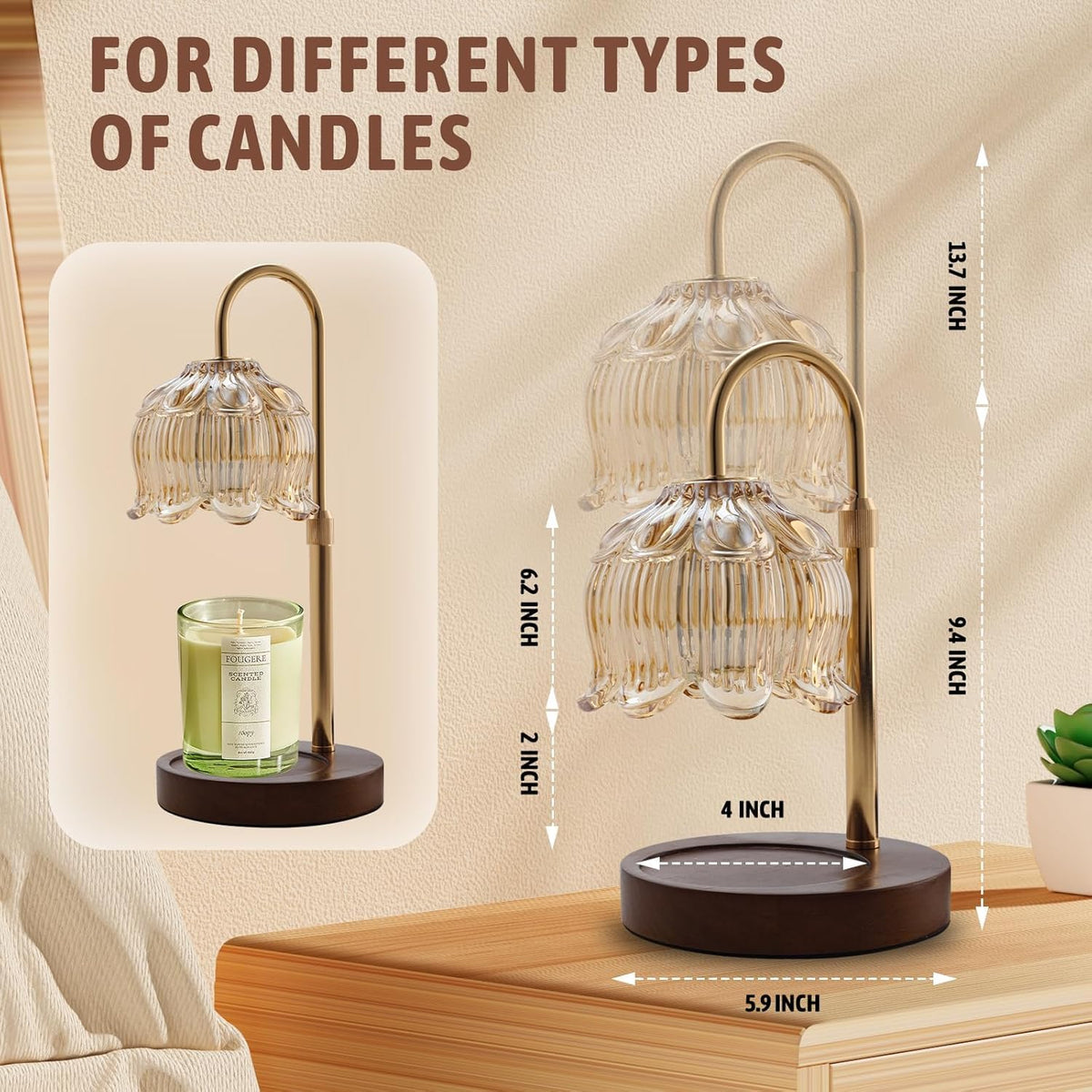 GEEZO candle warmer complements bedrooms, living rooms, and home offices.