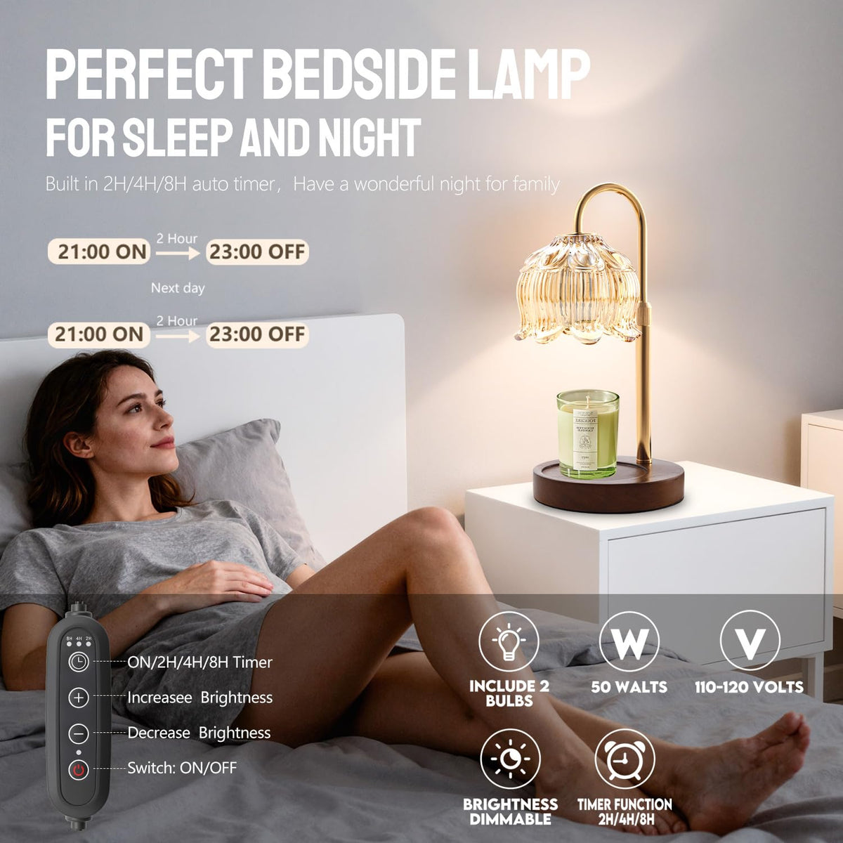 GEEZO candle warmer dimmer control for adjustable mood lighting and ambiance.