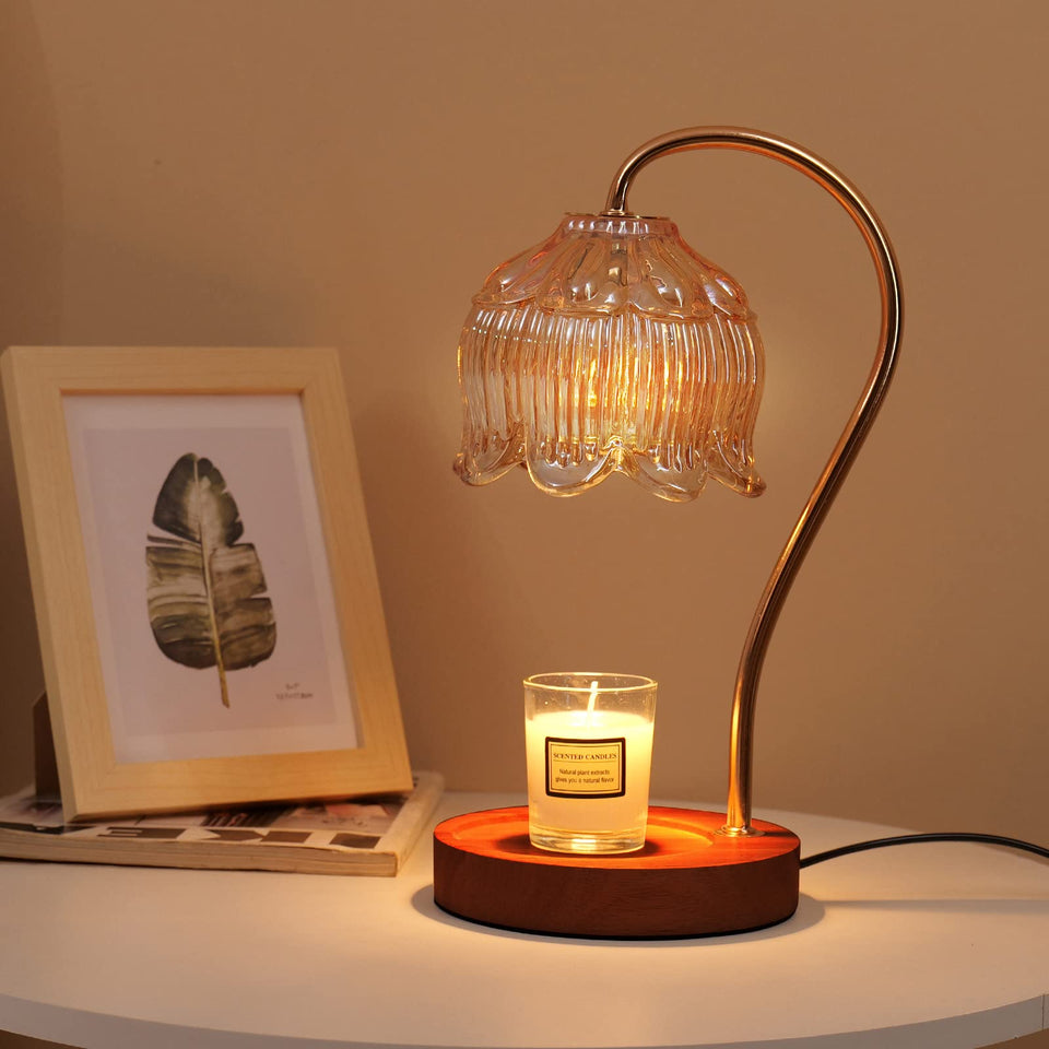 Geezo Fragrance Candle Warmer Lamp with frosted metal body adds elegant fragrance to any room