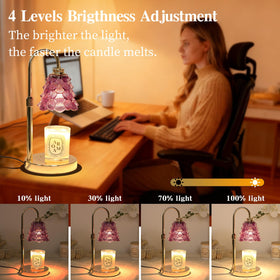 GEEZO top view of the candle warmer highlights compact design and warm illumination.