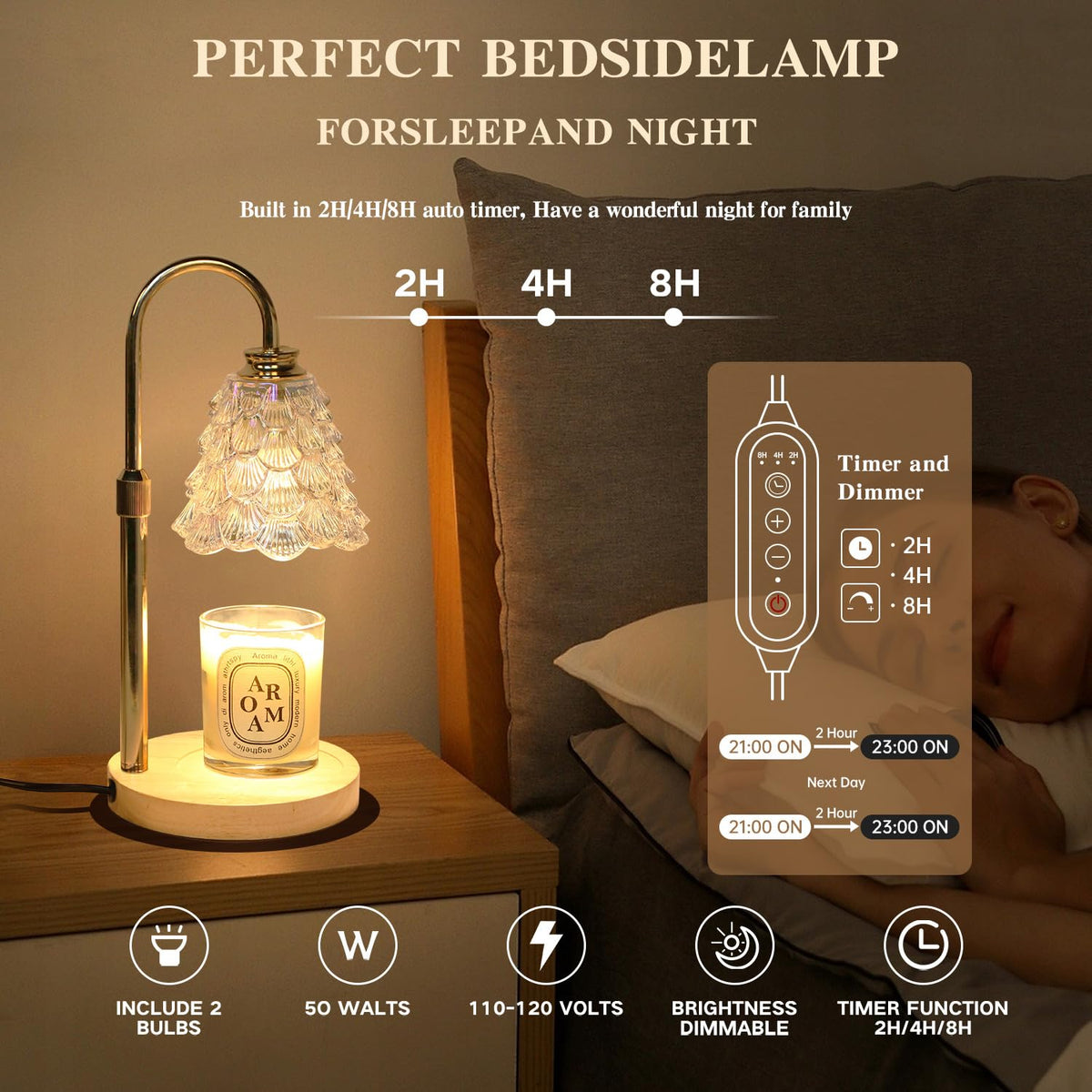 GEEZO height-adjustable candle warmer shows versatile height for different candles.