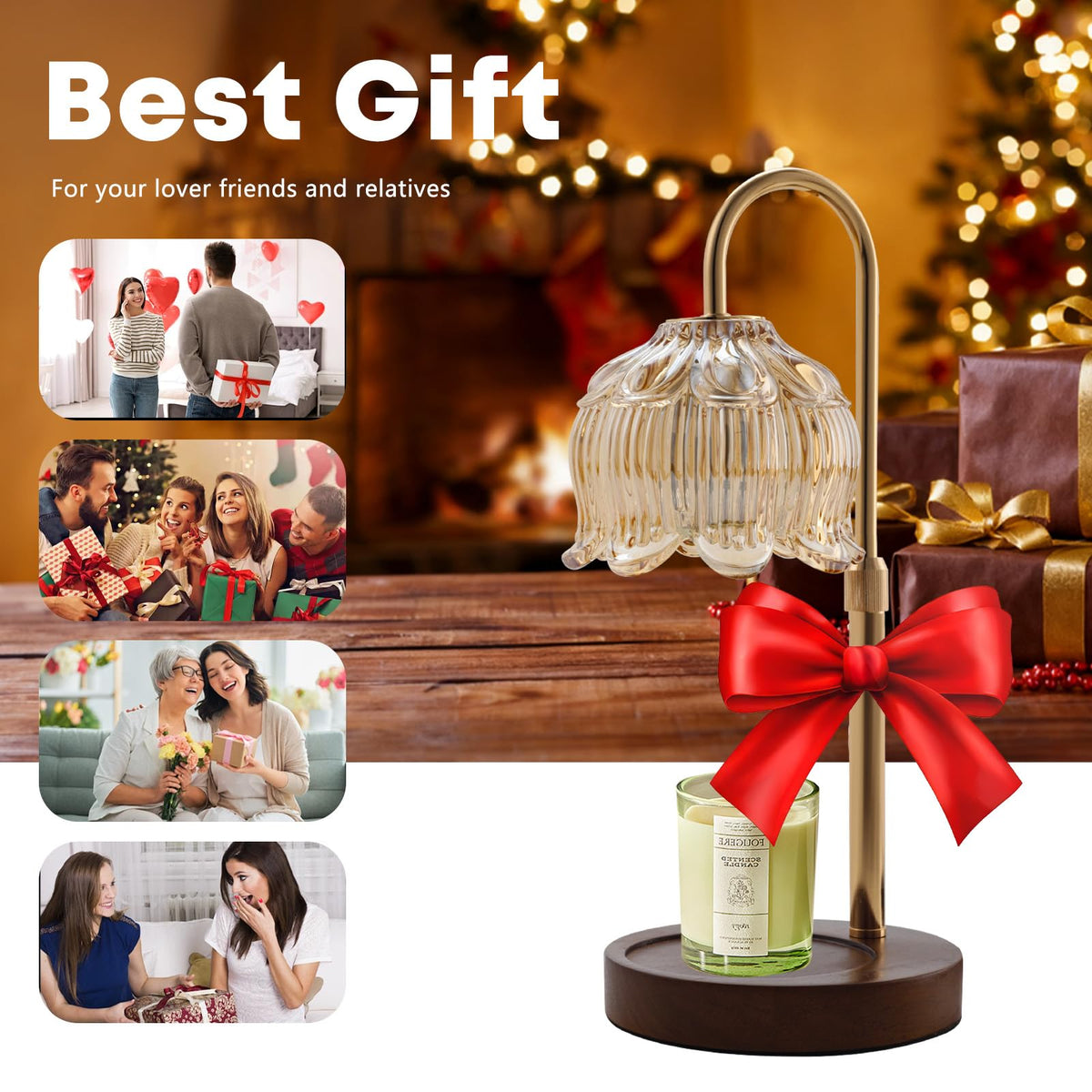 GEEZO retro-style warmer lamp adds cozy atmosphere to bedroom or lounge.