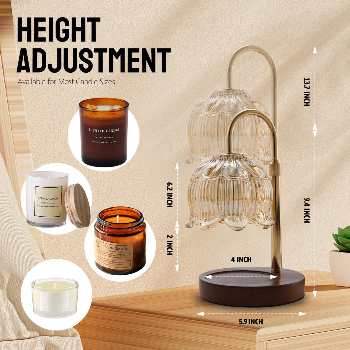 GEEZO timer function candle warmer enables safe, timed fragrance release.