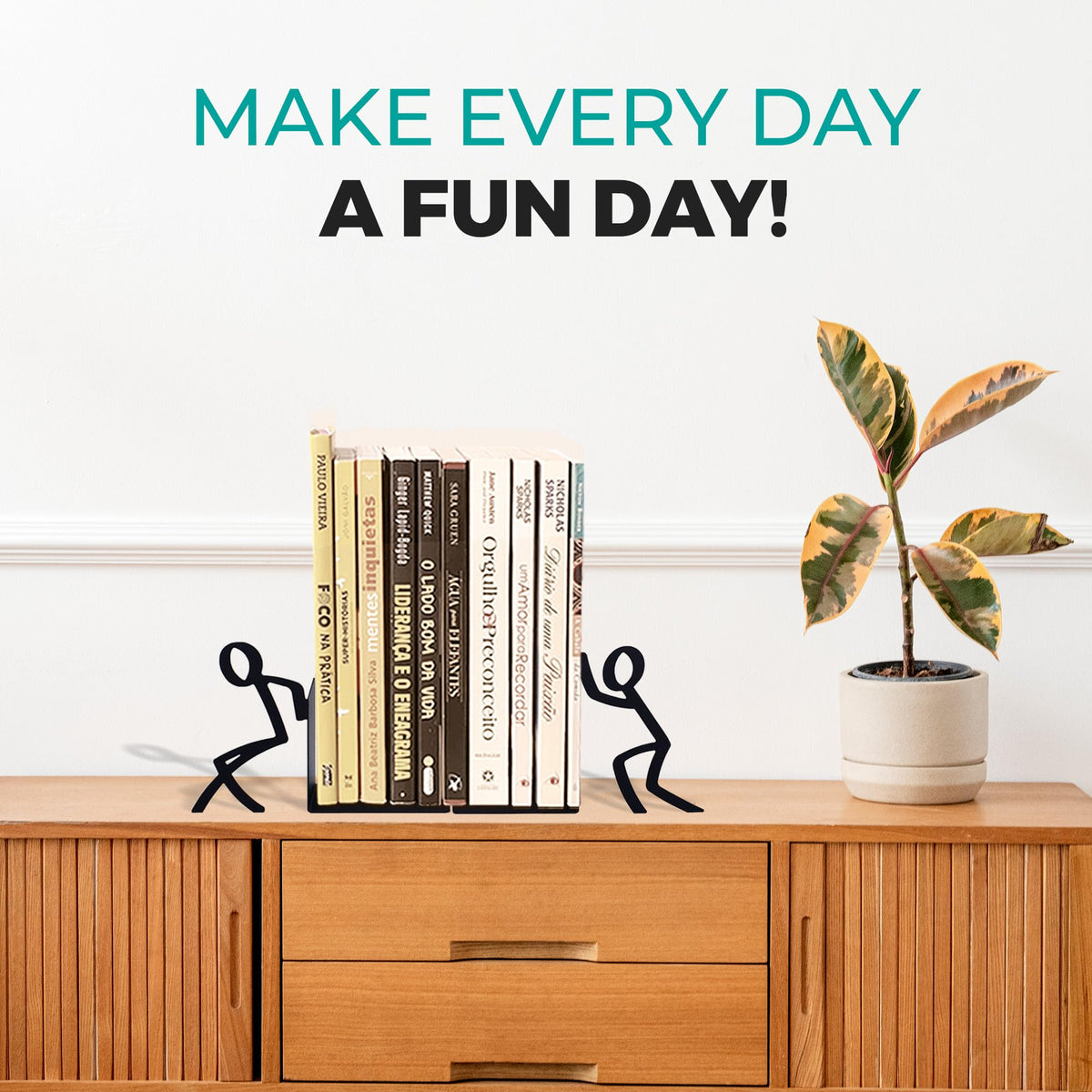 GEGUTON bookends on a shelf or desk for organized spaces