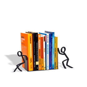 GEGUTON figurine bookends holding books neatly on a shelf