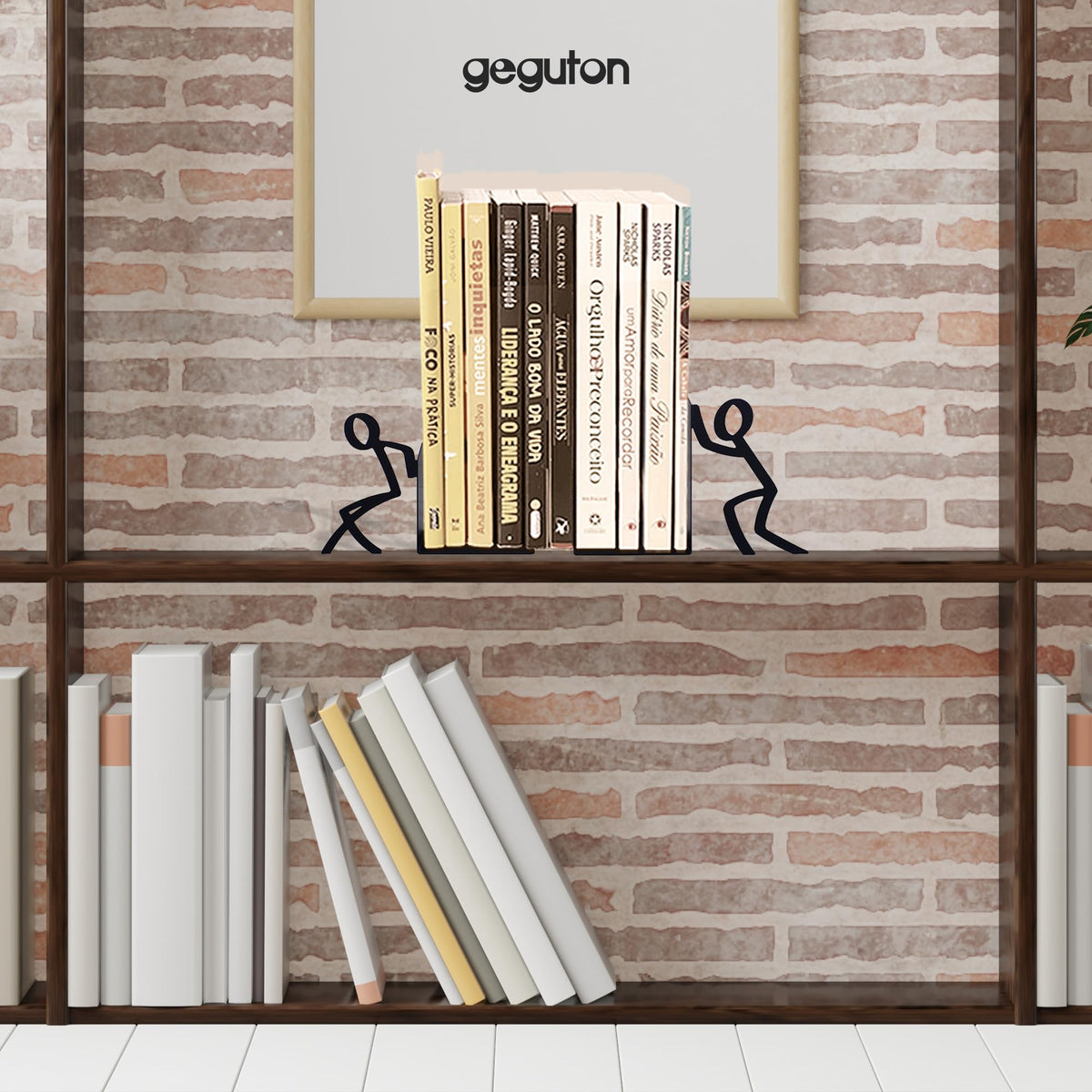 GEGUTON pair of figurine book holders add character and order