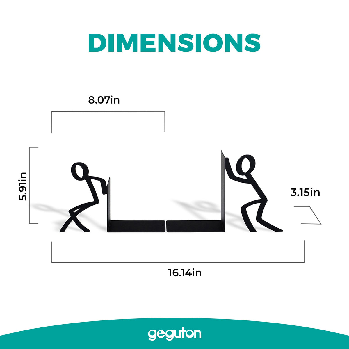 GEGUTON steel bookends with epoxy coating for durable support
