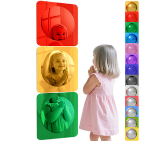 Geiserailie bubble mirror 3pc set showing colorful orbs to spark curiosity in infants and toddlers.