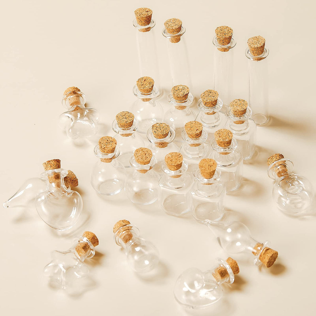 Geiserailie heart shape bottle with cork, cute gift for DIY decor.