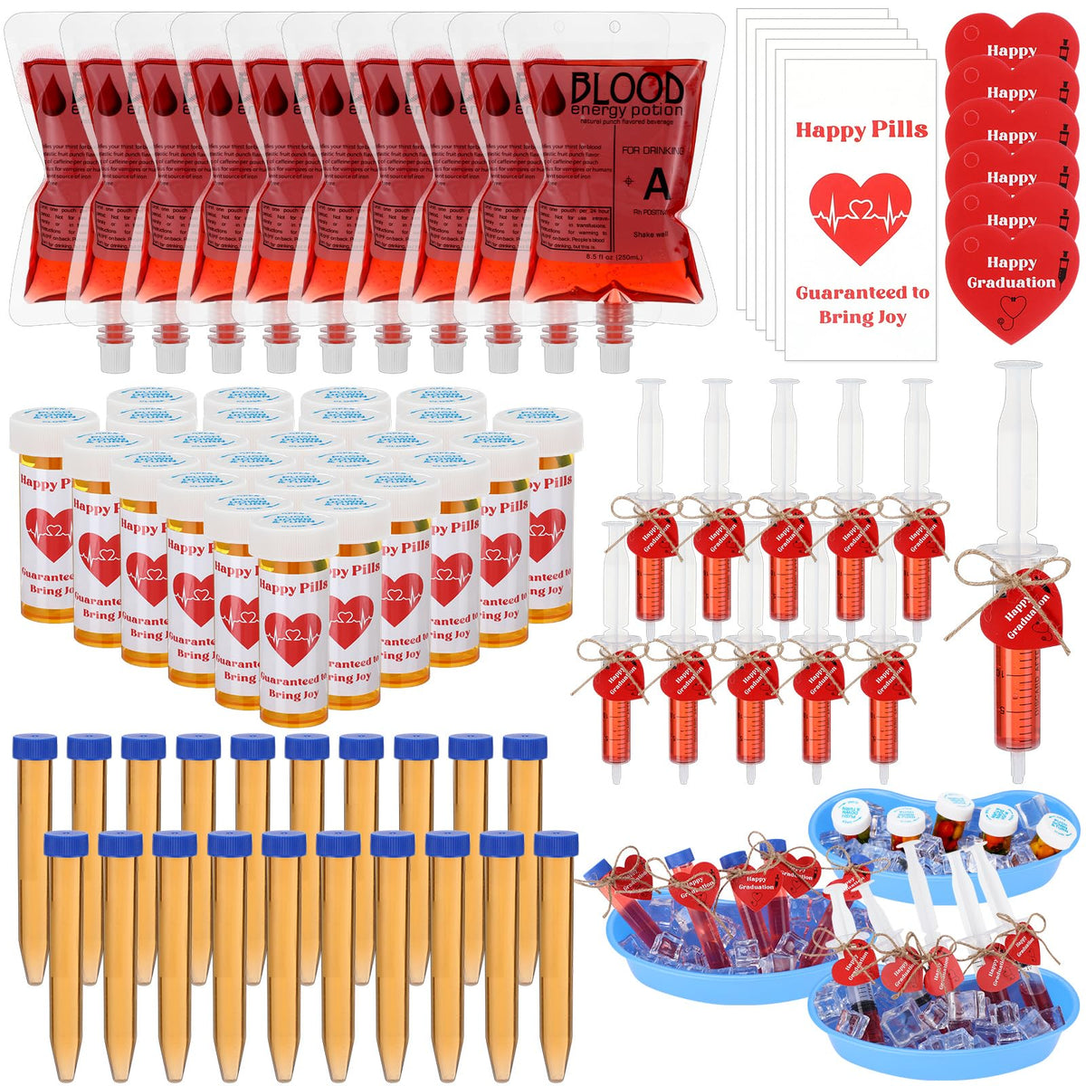 Geiserailie nurse graduation blood bag drink pouch adds party flair for themed beverages.