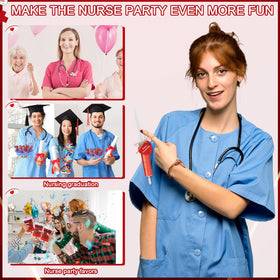 Geiserailie nurse graduation decorative setup enables cohesive party displays.
