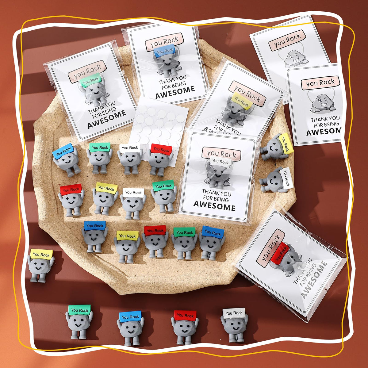 Gejoy inspirational card bundle complements rock gifts for staff appreciation.