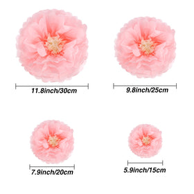 Gejoy paper flowers 12inch provides dramatic ceiling and wall decoration.