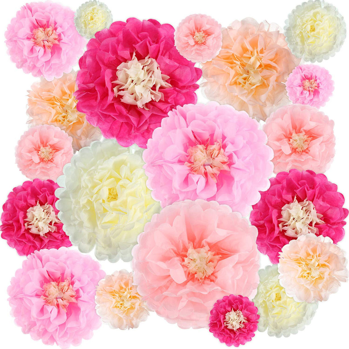 Gejoy paper flowers 6inch for bright wall decor and quick setup.